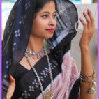 Special Gharikia Peach & Black 12001500